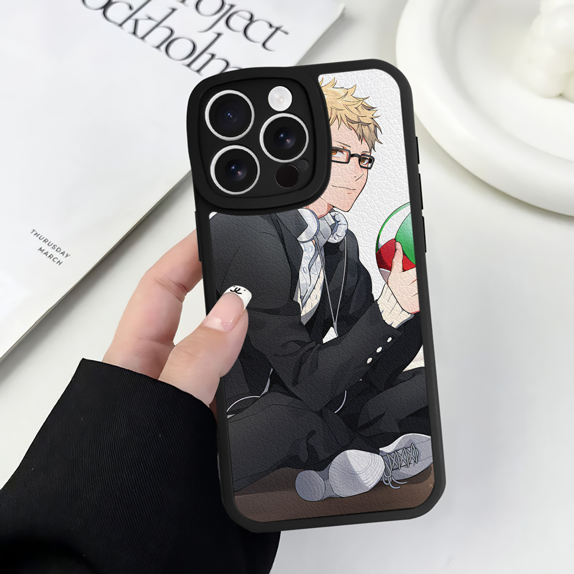 （画像用） ハイキュー!! Haikyu!! 【iPhone 16シリーズ対応】シリコンスマホケース（レザー調） 材質：シリコン